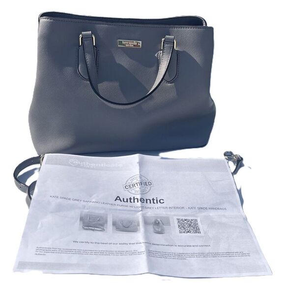 Kate Spade Grey Saffiano Leather Shoulder Handbag - Picture 2 of 12